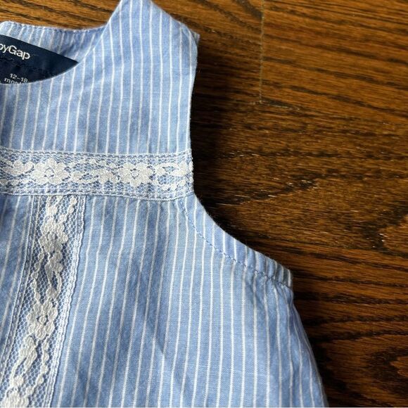🍭6/$30 Baby Gap pinstripe tulip back sleeveless shirt for toddler girl - 18 m - Picture 2 of 6